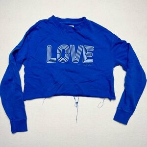 Spiritual Gangster Cropped Crewneck Raw Edge Sweatshirt Size XS